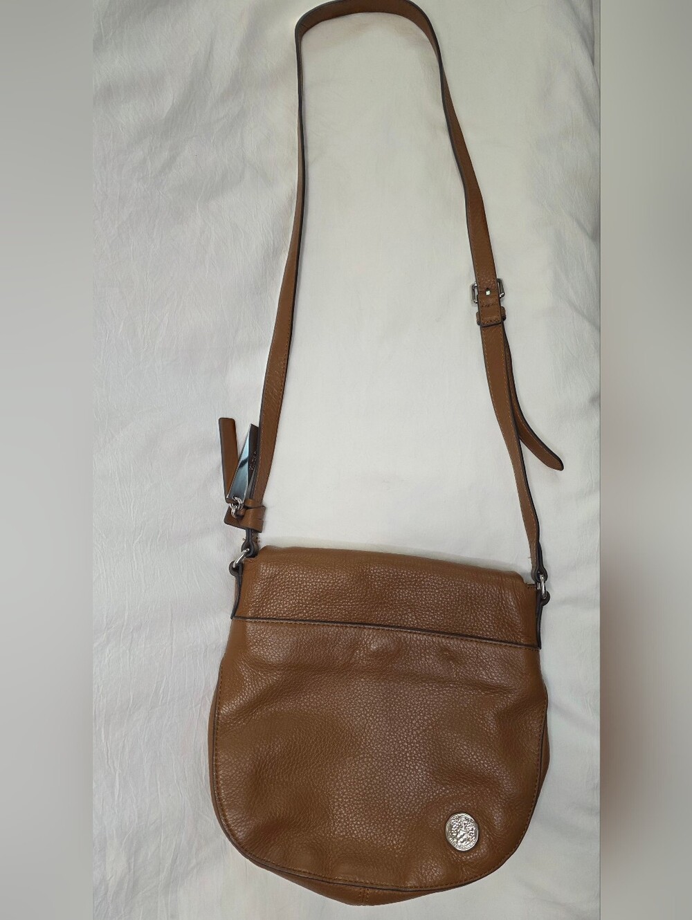 Vince Camuto Tala Leather Crossbody Bag – Dark Rum Brown - Picture 5 of 9